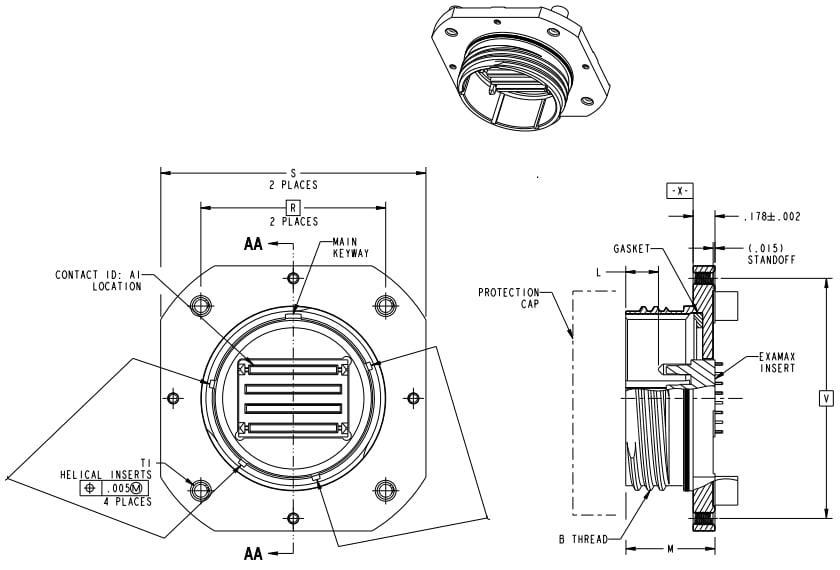 Amphenol Aerospace Centaur Press Fit PCBコネクタ